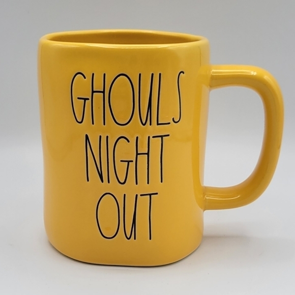 Rae Dunn Ghouls Night Out Yellow Ceramic Coffee Mug - Picture 4 of 4